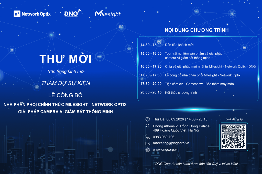 Thư mời Lễ công bố Nhà phân phối chính thức của Milesight - Network Optix